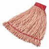 Rubbermaid Commercial Web Foot BLEND SHRINKLESS Mop Head, Cotton/Synthetic, Small, Orange, 6PK FGA25306OR00